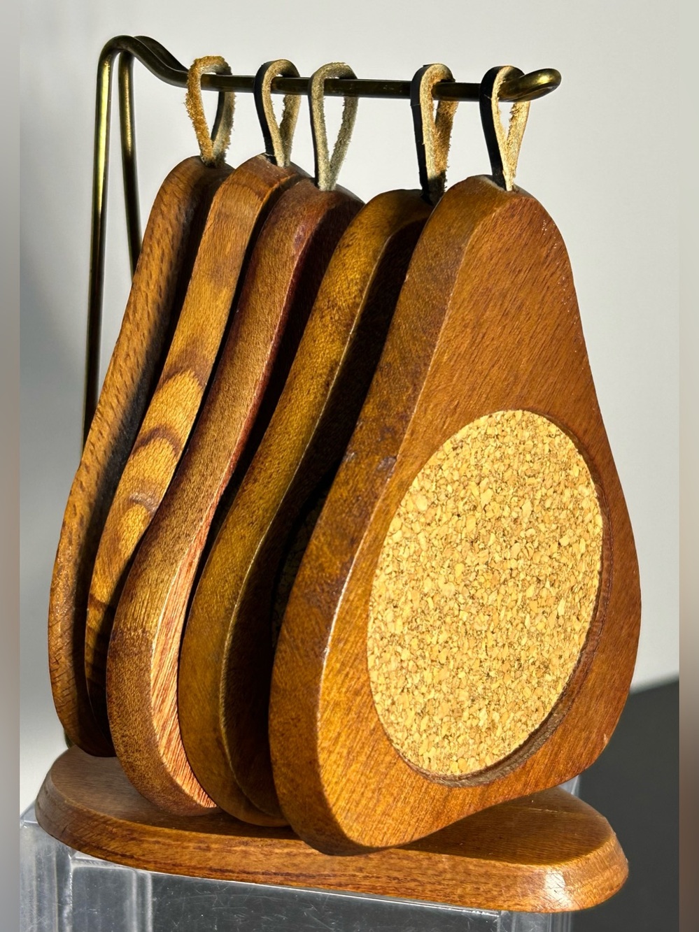 Complete Vintage Mid Century Modern Pear-Shaped Coaster Set